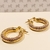 Brinco Argola Média Texturizada 4mm banho ouro 18k (ARG1246) - comprar online