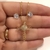Conjunto 42cm Crucifixo detalhe coração cravejado em micro zircônias e brinco Ponto de Luz banho Ouro 18k (CJ1530) - comprar online