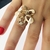 Anel Flor Pétalas vazada risque banho Ouro 18k (AN1582) - comprar online