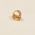 Brinco Argola Mini Articulada 1,5mm detalhe Dois Corações vazados banho ouro 18k (ARG1306) - comprar online