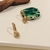 Brinco Argola Articulada Peq. 1,2mm c/ Pingente Coração cravejado Micro Zircônias banho ouro 18k (ARG1413)