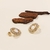 Brinco Peq. Oval c/ Pedras Zircônias Cristal e Branca central banho ouro 18k (PQ1420)