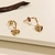 Brinco Meia Argola 1mm c/ Pingente Coração cravejado Micro Zircônias banho ouro 18k (PQ1437) - comprar online