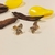 Brinco Dois Corações cravejado em Micro Zircônias Multi Colors banho ouro 18k (PQ1480) - comprar online