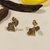 Brinco Dois Corações cravejado em Micro Zircônias Multi Colors banho ouro 18k (PQ1480) - L Ó S Semijóias