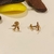 Brinco design Avião Tarraxa Bebê banho ouro 18k (PQ1487) - L Ó S Semijóias