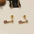 Brinco Bolinha c/ Pingente Pedra Zircônia Rosê Translucida Tarraxa Bebê banho ouro 18k (PQ1493) na internet