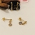 Brinco Bolinha c/ Pingente Zircônia Cristal Tarraxa Bebê banho ouro 18k (PQ1494) - comprar online