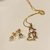 Conjunto 45m Anjinho vazado com Micro Zircônias coloridas e delicado brinco Ponto de Luz banho Ouro 18k (CJ1528) na internet