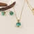 Conjunto 45cm Ponto de Luz verde esmeralda translucido e brinco Ponto de Luz banho Ouro 18k (CJ1532) - loja online