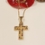 Colar 45cm Crucifixo vazado cravejado em micro zircônias coloridas Banho Ouro 18k (CL1534) na internet
