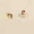 Brinco Peq. Meia Argola design atemporal c/ Micro Zircônias cravejadas coloridas banho Ouro 18k (BR1552) - comprar online