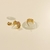 Brinco Peq. Meia Argola design atemporal c/ Micro Zircônias cravejadas coloridas banho Ouro 18k (BR1552) na internet