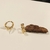 Brinco Argola Articulada Peq. design Elos fecho click banho Ouro 18k (BR1561)