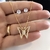 Conjunto Colar c/ pingente Borboleta cravejado em micro zircônias e brincos Ponto de Luz banhado a Ouro 18k (CJ1525)