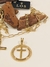 Colar Cartier Masculino 60cm pingente crucifixo vazado + crucifixo envolto anel banho Ouro 18k (MASC1566) - L Ó S Semijóias