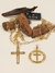 Colar Cartier Masculino 60cm pingente crucifixo vazado + crucifixo envolto anel banho Ouro 18k (MASC1566) - loja online