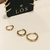Trio de Brincos Argola Articulada lisa fecho click banho Ouro 18k (TRIO1569) na internet