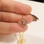 Conjunto 42cm Pingente coração detalhes vazado e micro zircônias e brinco Ponto de Luz coração Banho Ouro 18k (CJ1535)