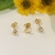 Trio de brincos: bolinha, coração vazado e ponto de luz zircônia banho Ouro 18k (TRIO1645) na internet