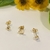 Trio de brincos: bolinha, coração vazado e ponto de luz zircônia banho Ouro 18k (TRIO1645)