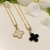 Colar 45cm malha Americana pingente Trevo 4 Folhas banho Ouro 18k (CL1646)