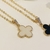 Colar 45cm malha Elos Trevo 4 Folhas resinado banho Ouro 18k (CL1625) - loja online