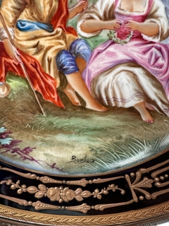 plato con pie de bronce - tienda online