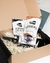 Caja con vino y chocolates