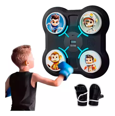 Máquina De Boxeo Bluetooth Infantil Musical Fitness Con Guantes Mb-001