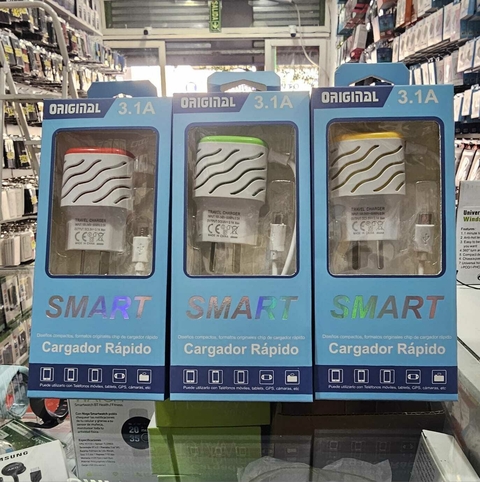 Cargador Rapido SMART Micro USB 3.1A