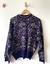 blusão vintage estampado azul