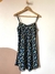 vestido vintage azul floral slipdress em poliester