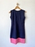 vestido vintage rosa e azul geométrico na internet