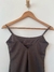 vestido vintage marrom sintético de alças - Pixel Brechó
