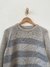 blusão listrado de tricot artesanal cinza - comprar online