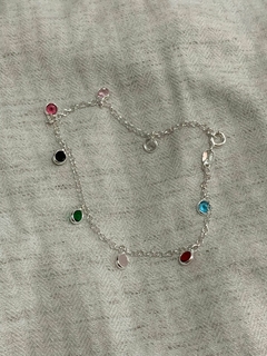 PULSEIRA PONTO DE LUZ 8 PEDRAS COLORS