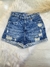 Short azul escuro modelagem mom
