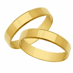 Par de alianças ouro 18k Modelo chanfrada