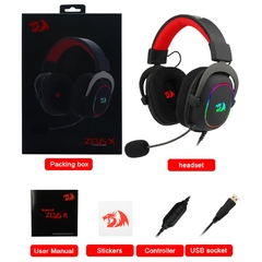 REDRAGON ZEUS X H510 RGB Gaming USB Fone De Ouvido com cancelamento de Ruído, 7 na internet