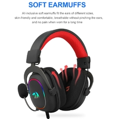 REDRAGON ZEUS X H510 RGB Gaming USB Fone De Ouvido com cancelamento de Ruído, 7 na internet