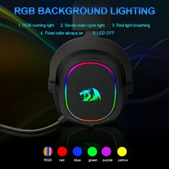 REDRAGON ZEUS X H510 RGB Gaming USB Fone De Ouvido com cancelamento de Ruído, 7 na internet