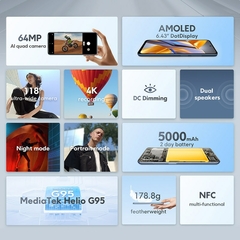 Novo poco m5s versão global smartphone 64gb/128gb mtk g95 octa núcleo 64mp qua - comprar online