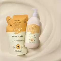 Refil Loção Desodorante Hidratante Cuide-se Bem Leite e Mel 350ml - RubiZucoloto