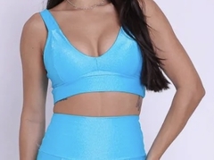 Top fitness azul