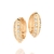Brinco argola folheado a ouro com zirconia branco