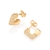 Brinco meia argola quadrada folheada a ouro com zircônias - comprar online
