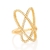 Anel Rommanel oval folheado a ouro com zircônias - comprar online