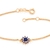 Pulseira rommanel folheada a ouro com pingente flor de zircônias Azul escuro - comprar online
