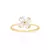 513389 Anel Rommanel skinny ring folheado a ouro flor com zircônias brancas